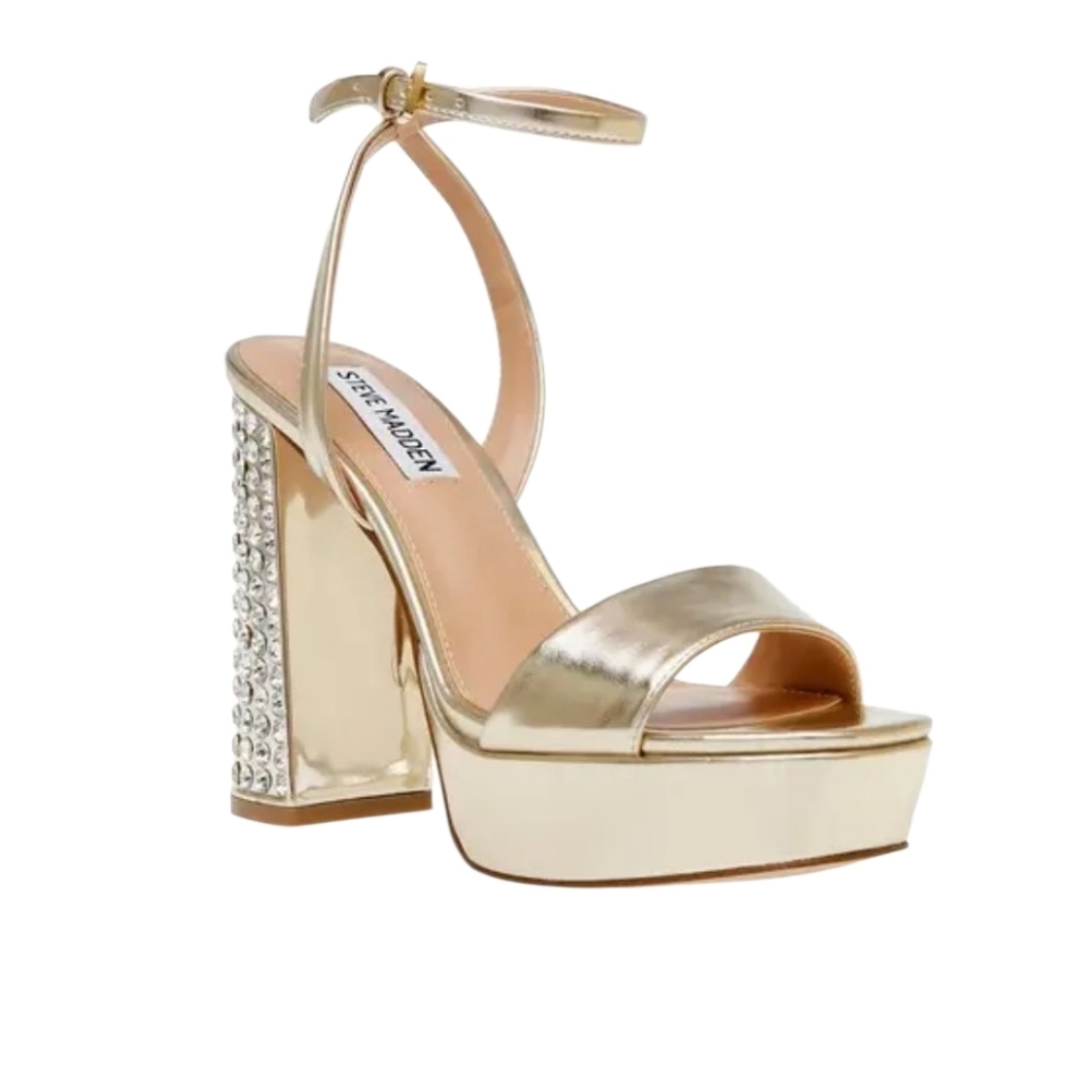 STEVE MADDEN - Lasher Embellished Chunky Heeled Sandals